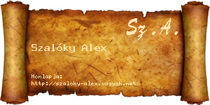 Szalóky Alex névjegykártya