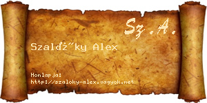 Szalóky Alex névjegykártya