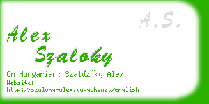 alex szaloky business card